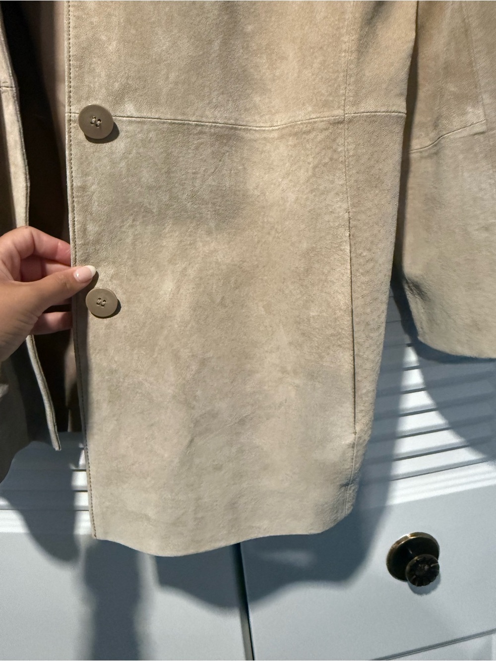 Bernardo Tan Suede Jacket with Button Detail - Picture 5 of 6